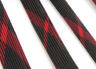 Rode/Zwarte Mengsel Uitzetbare Gevlechte Polyester Sleeving voor de Omslag van de Kabeluitrusting
